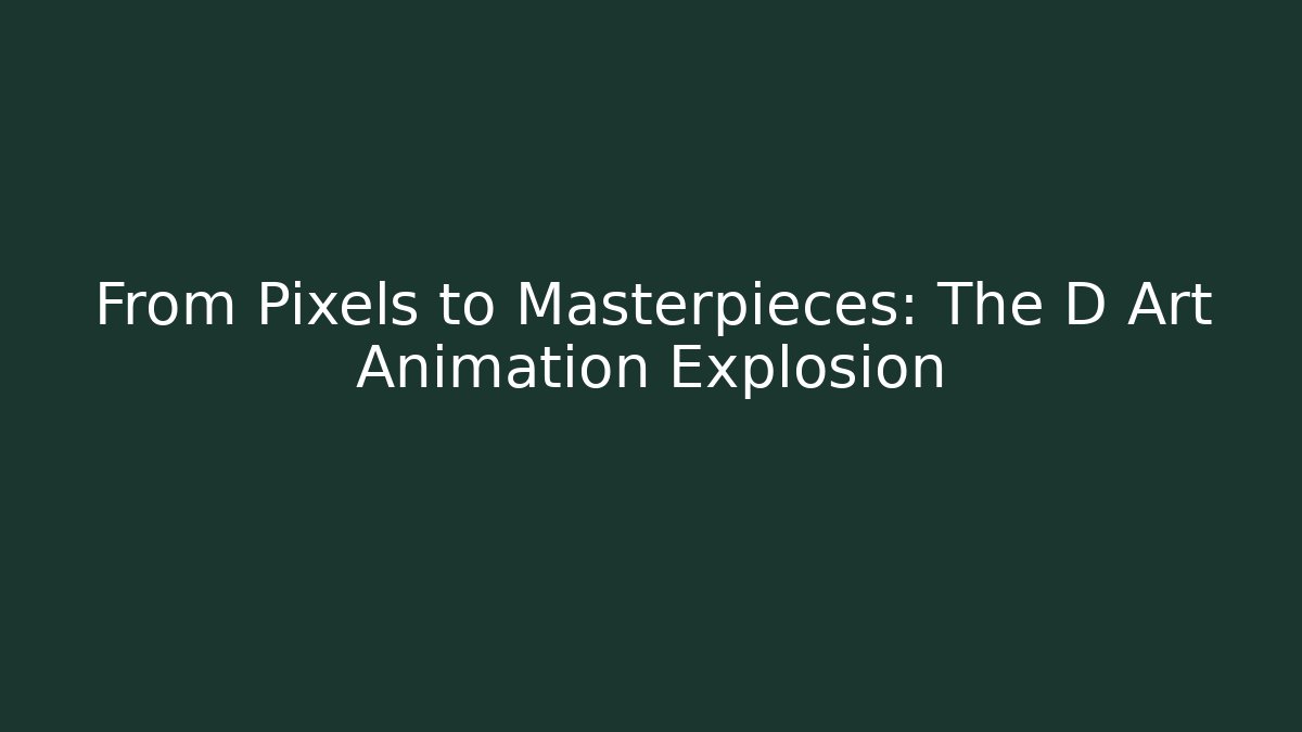From Pixels to Masterpieces: The D Art Animation Explosion