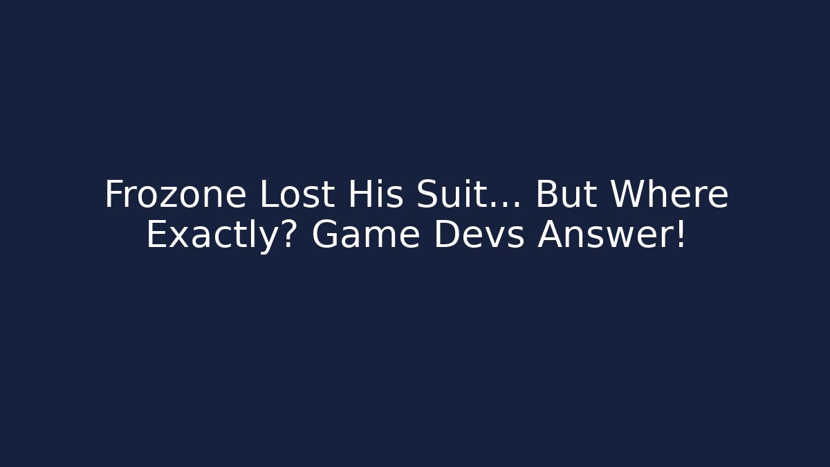 Frozone Lost His Suit… But Where Exactly? Game Devs Answer! - The Family Holidays
