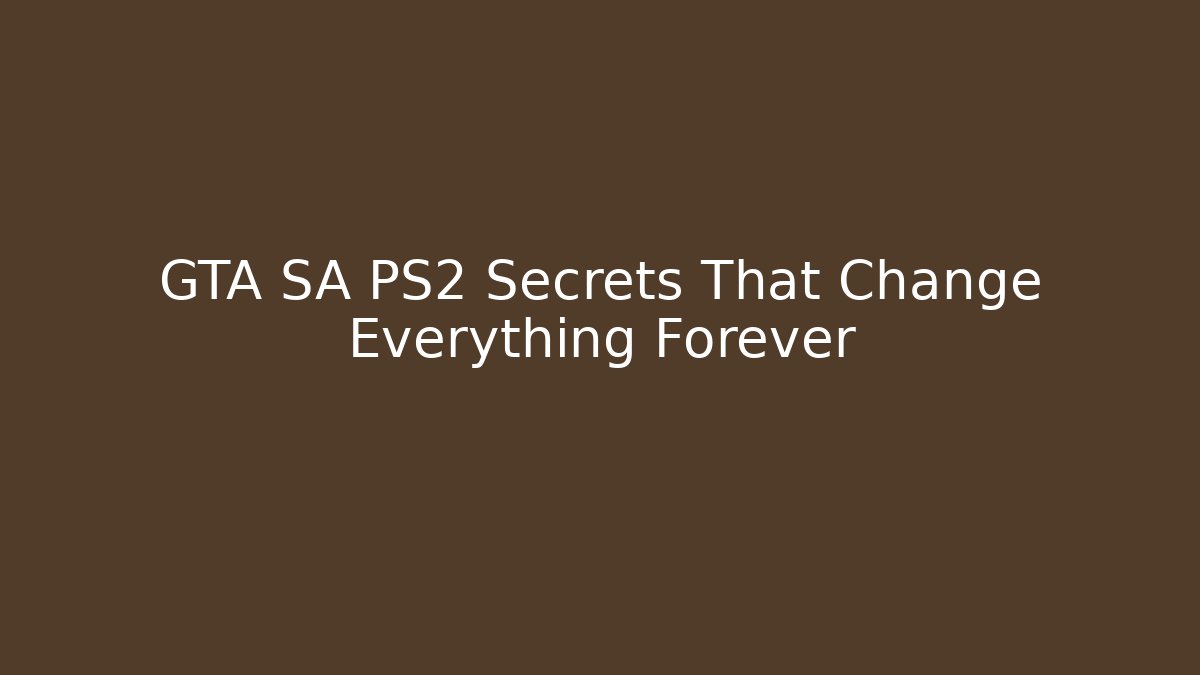GTA SA PS2 Secrets That Change Everything Forever - The Family Holidays