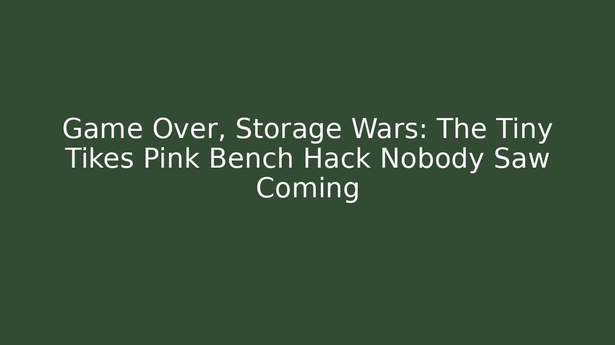 Game Over, Storage Wars: The Tiny Tikes Pink Bench Hack Nobody Saw Coming - The Family Holidays