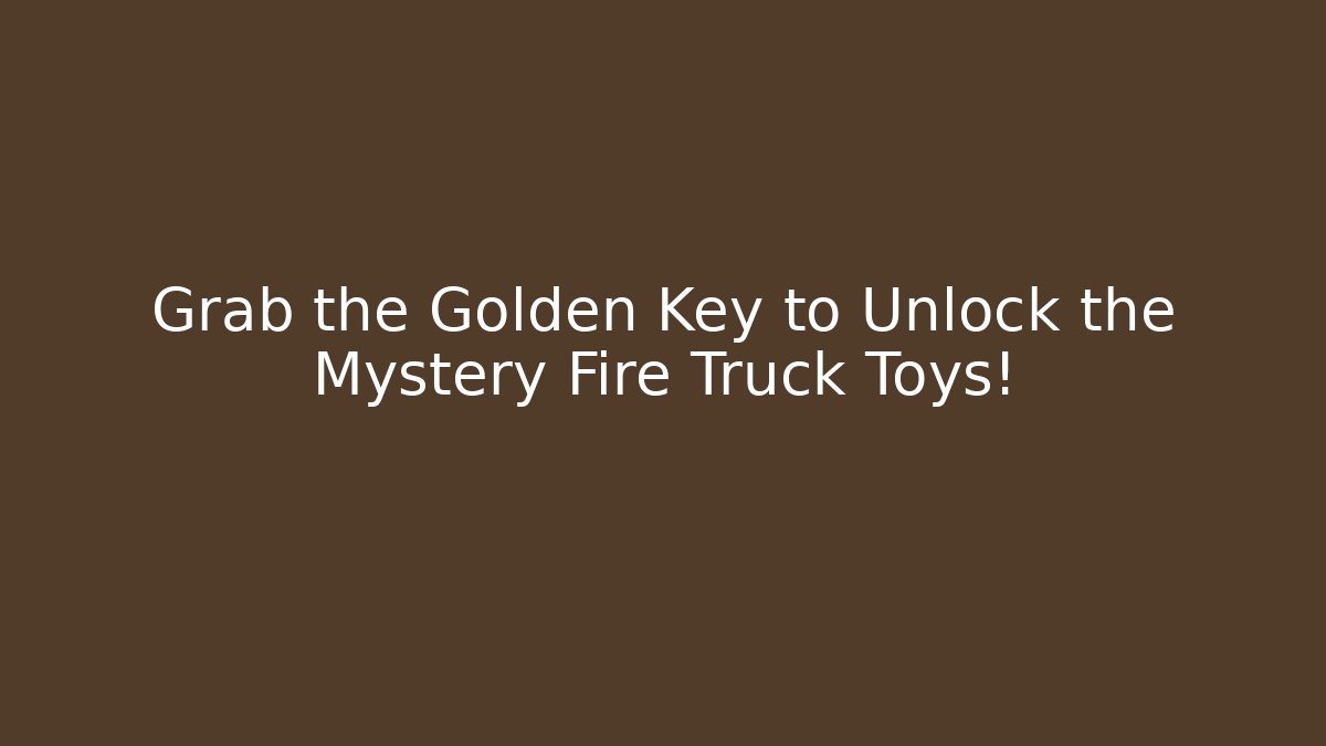 Grab the Golden Key to Unlock the Mystery Fire Truck Toys!
