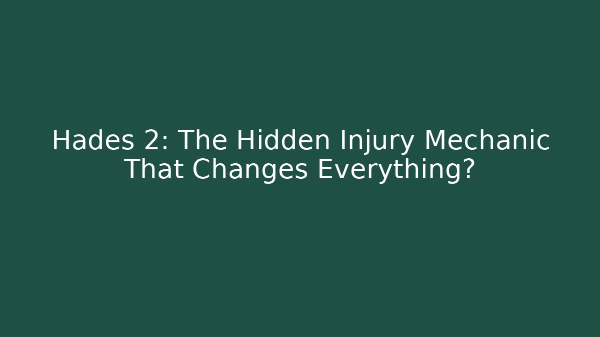 Hades 2: The Hidden Injury Mechanic That Changes Everything?