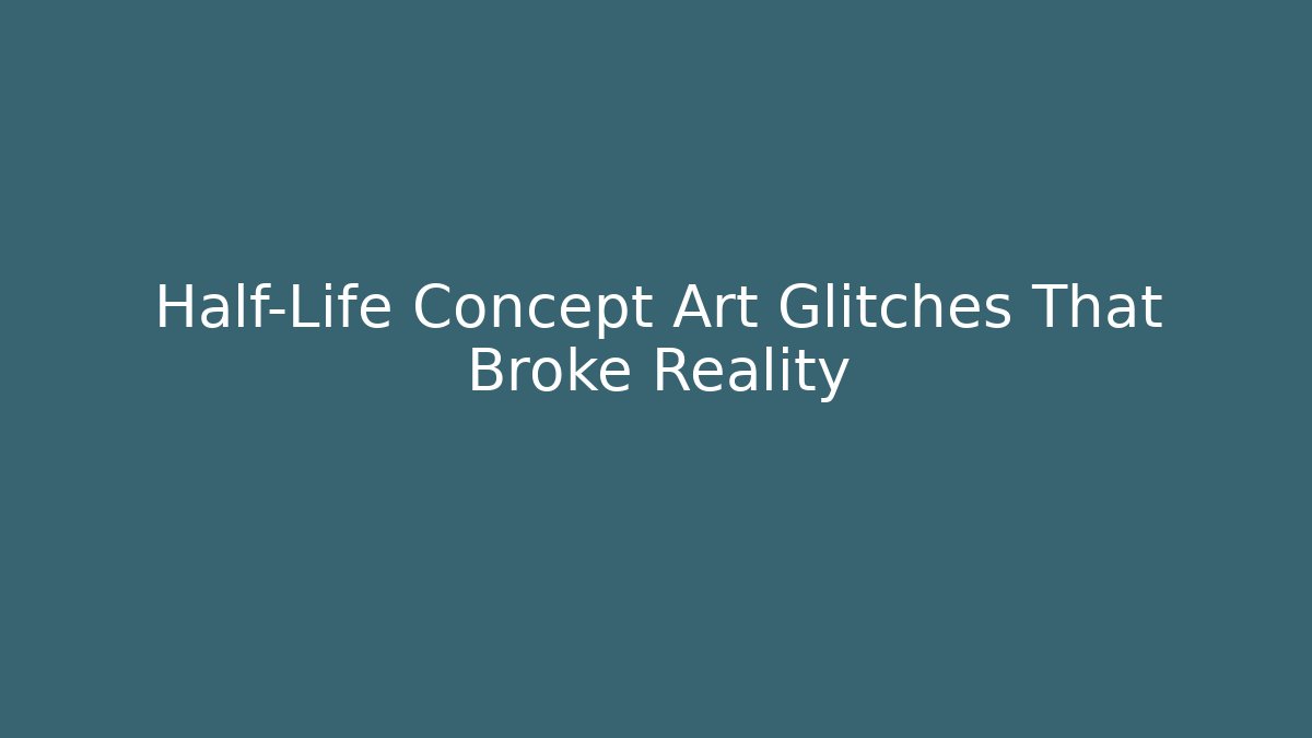 Half-Life Concept Art Glitches That Broke Reality