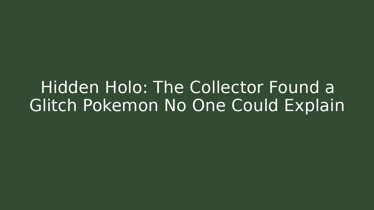 Hidden Holo: The Collector Found a Glitch Pokémon No One Could Explain