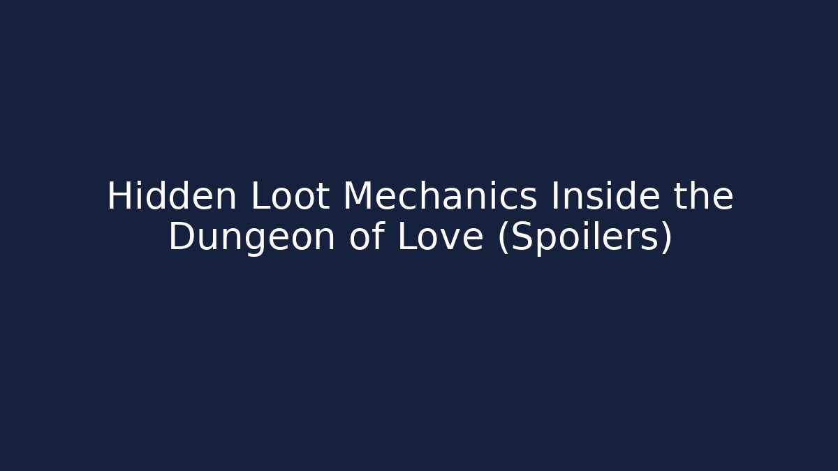 Hidden Loot Mechanics Inside the Dungeon of Love (Spoilers)