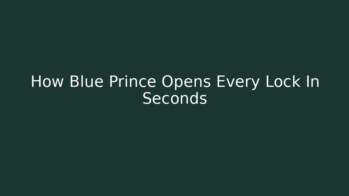 How Blue Prince Opens Every Lock In Seconds