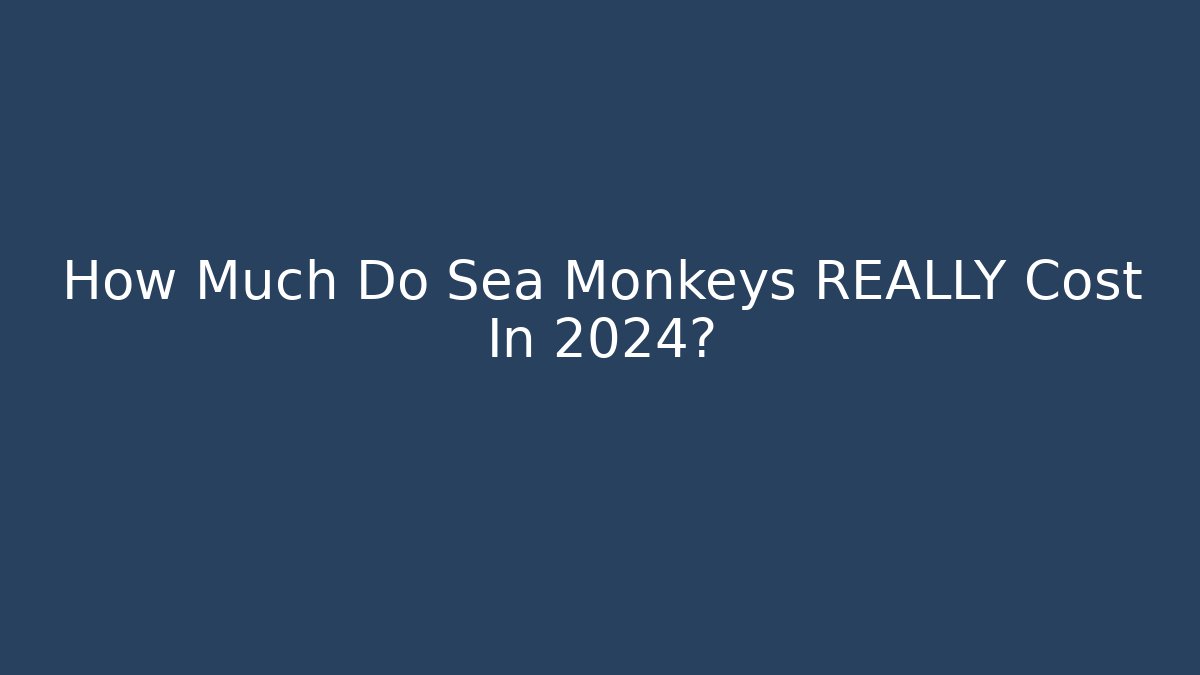 How Much Do Sea Monkeys REALLY Cost In 2024? - The Family Holidays