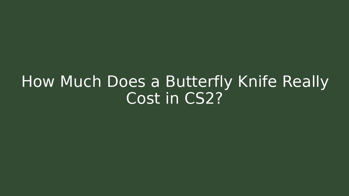 How Much Does a Butterfly Knife Really Cost in CS2?