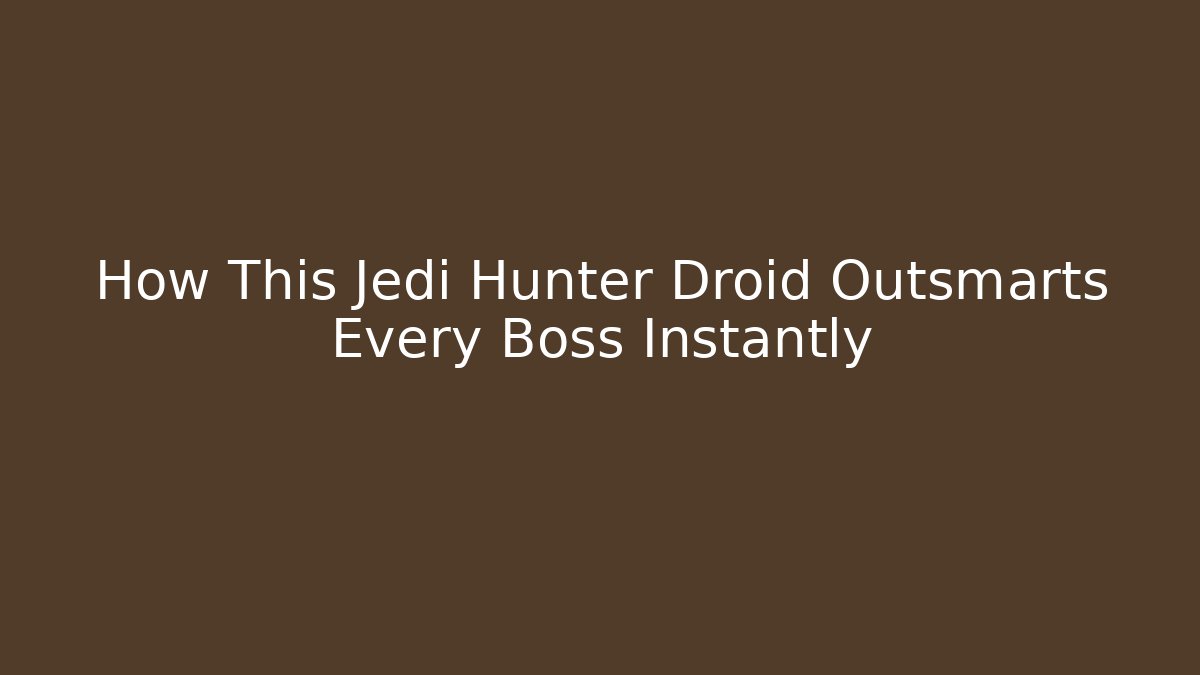 How This Jedi Hunter Droid Outsmarts Every Boss Instantly