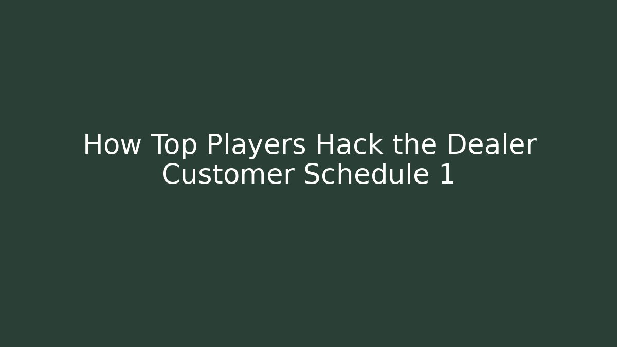 How Top Players Hack the Dealer Customer Schedule 1 - The Family Holidays