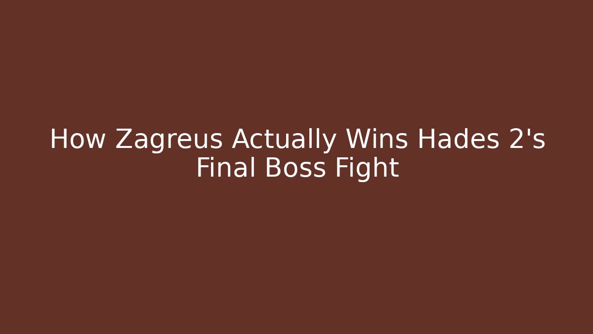 How Zagreus Actually Wins Hades 2's Final Boss Fight