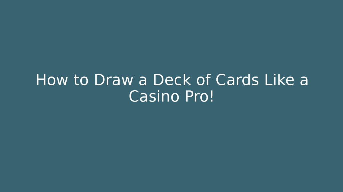 How to Draw a Deck of Cards Like a Casino Pro!