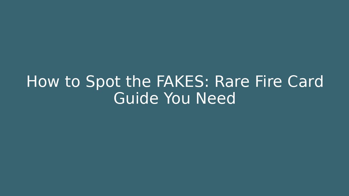 How to Spot the FAKES: Rare Fire Card Guide You Need
