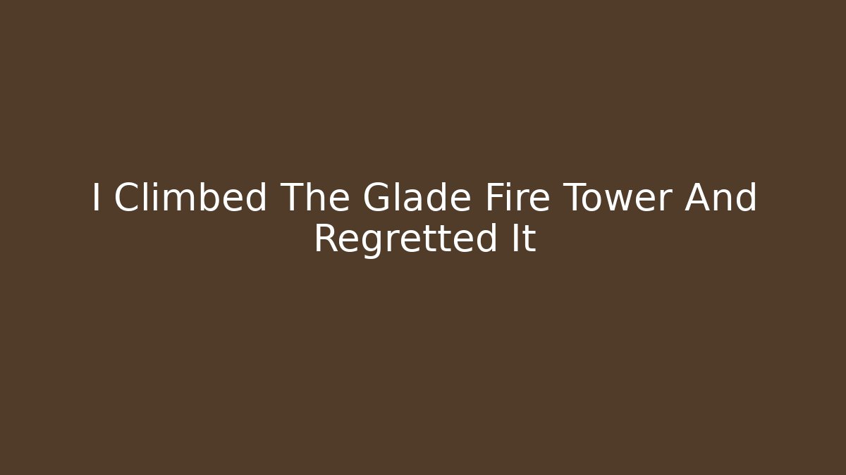 I Climbed The Glade Fire Tower And Regretted It - The Family Holidays
