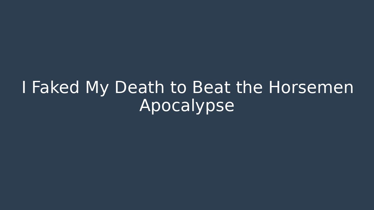 I Faked My Death to Beat the Horsemen Apocalypse