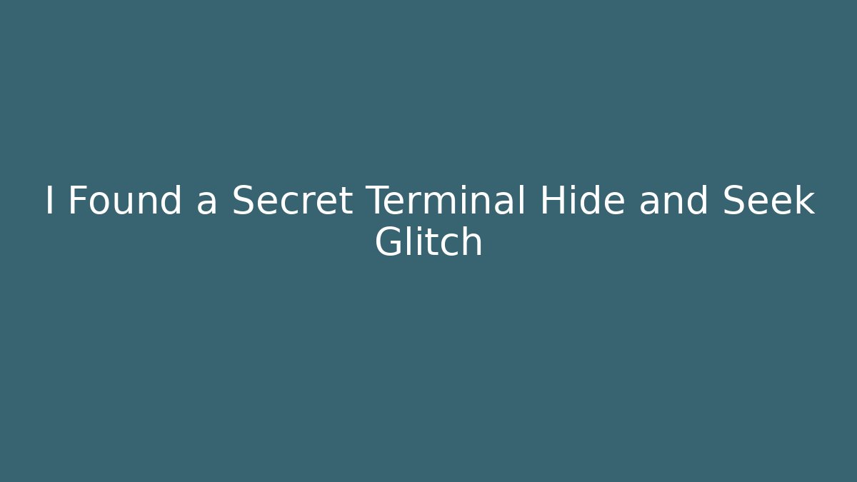 I Found a Secret Terminal Hide and Seek Glitch
