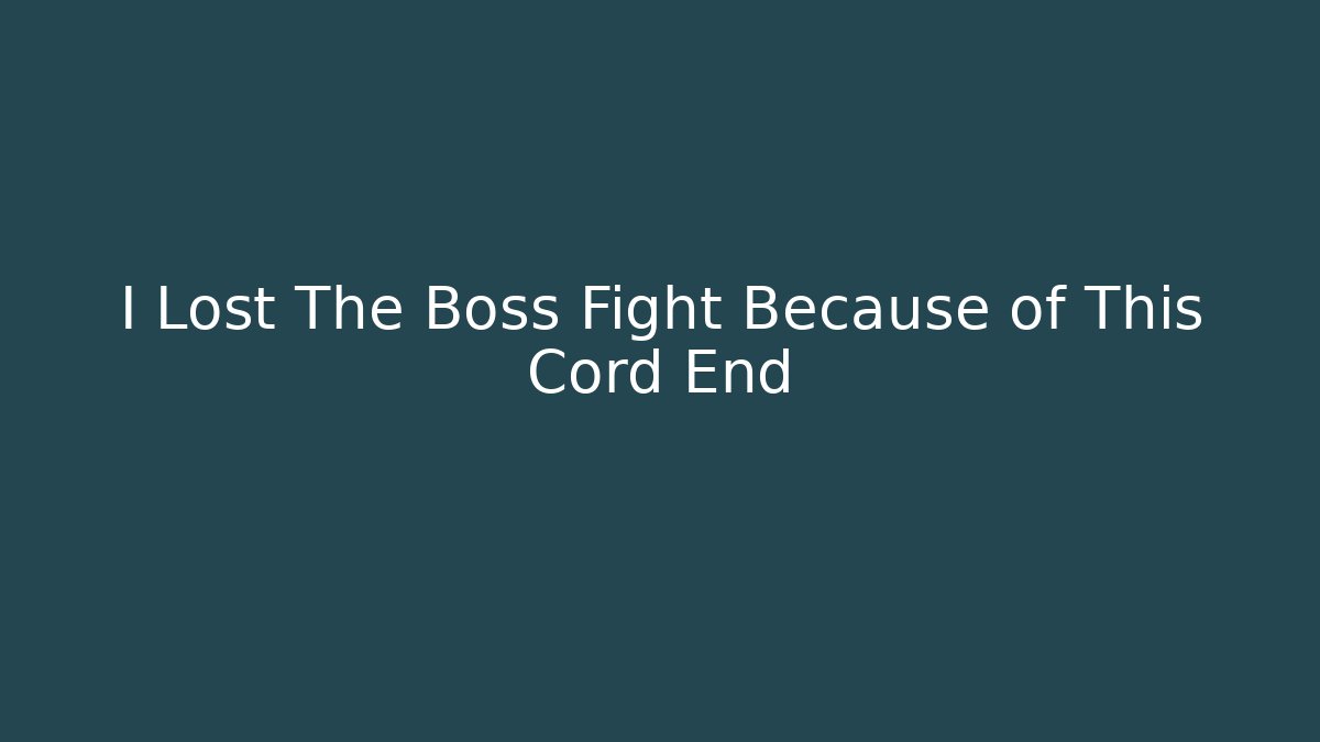 I Lost The Boss Fight Because of This Cord End