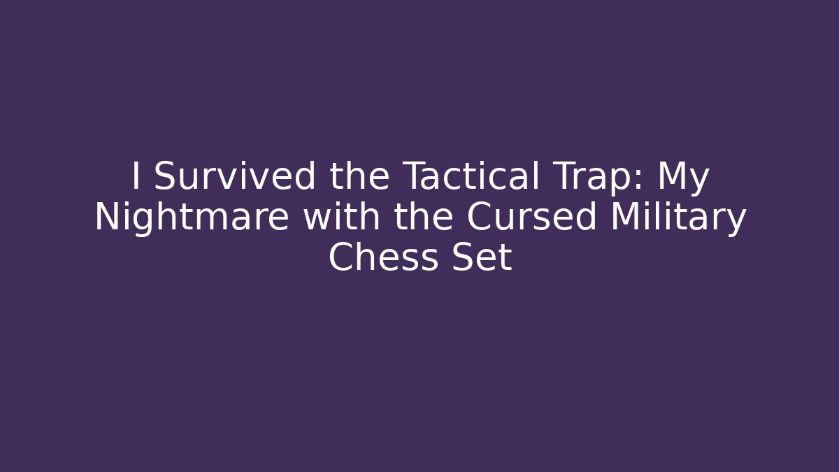 I Survived the Tactical Trap: My Nightmare with the Cursed Military Chess Set
