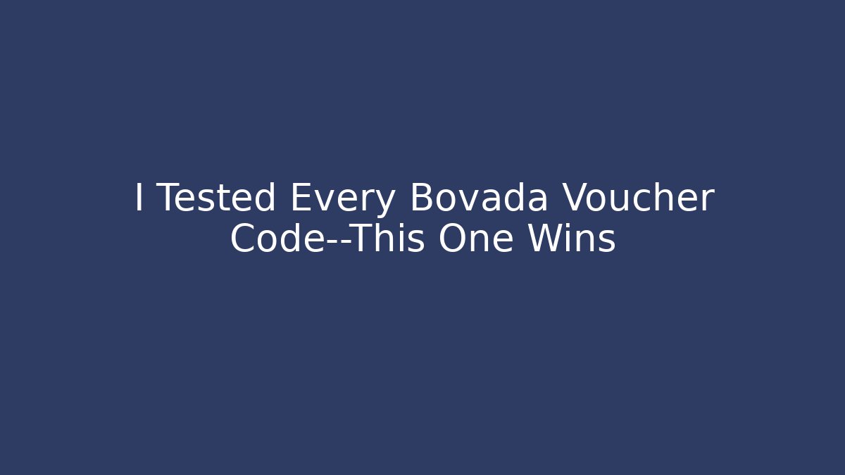 I Tested Every Bovada Voucher Code—This One Wins - The Family Holidays