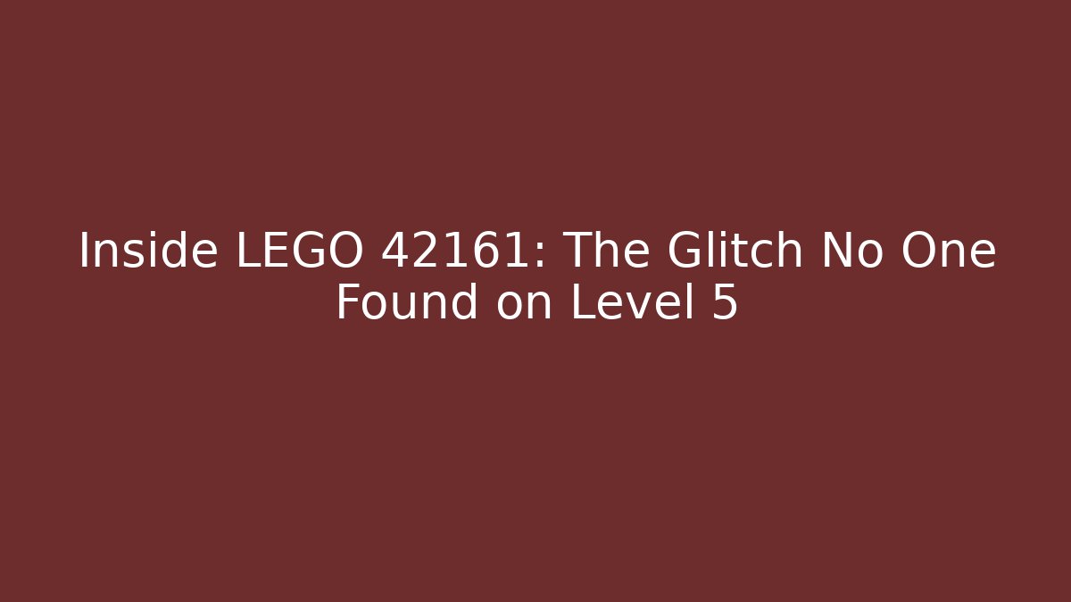 Inside LEGO 42161: The Glitch No One Found on Level 5