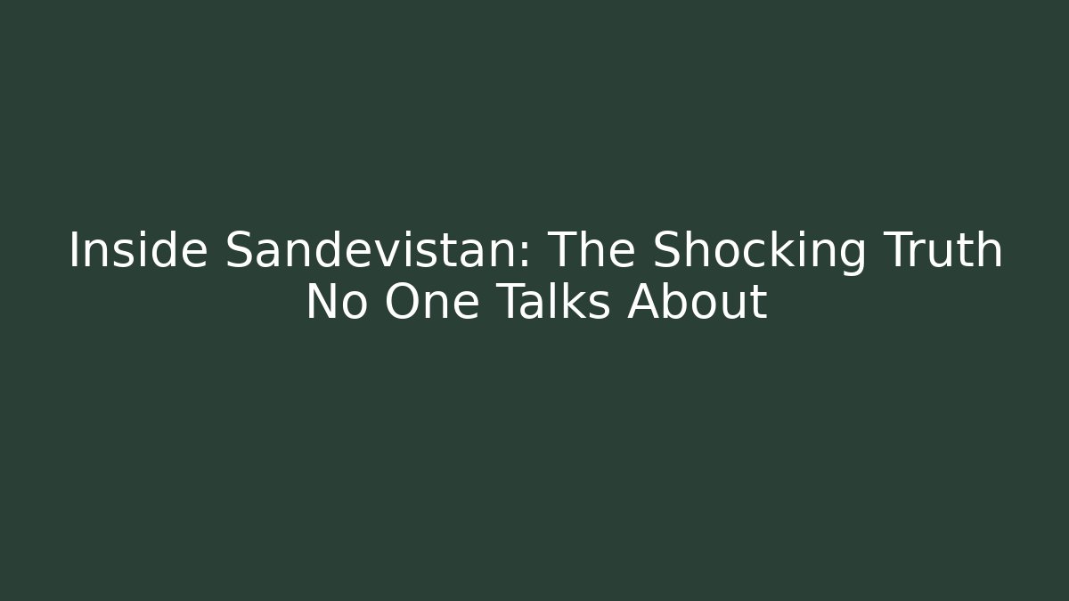 Inside Sandevistan: The Shocking Truth No One Talks About