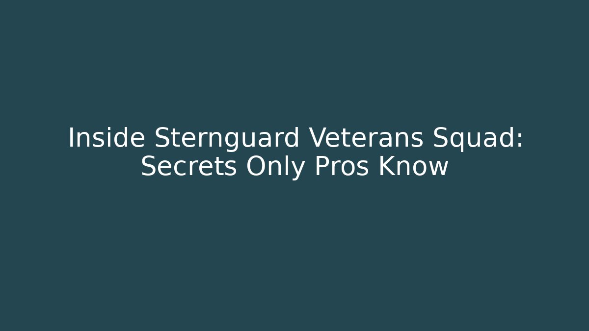 Inside Sternguard Veterans Squad: Secrets Only Pros Know - The Family Holidays