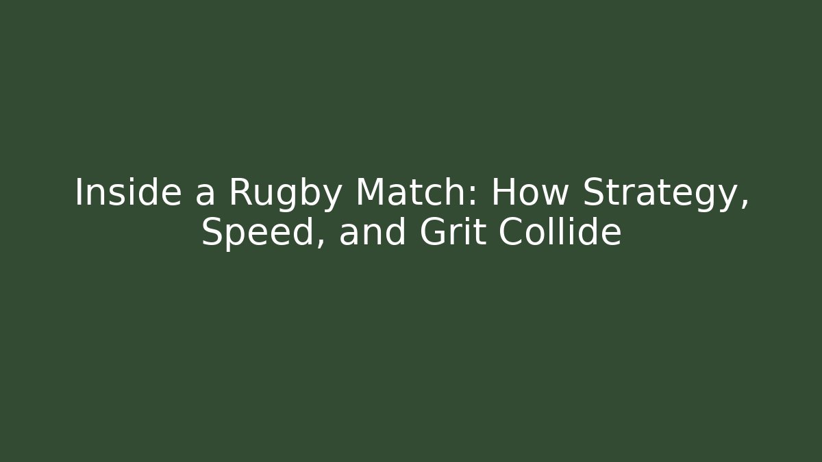 Inside a Rugby Match: How Strategy, Speed, and Grit Collide