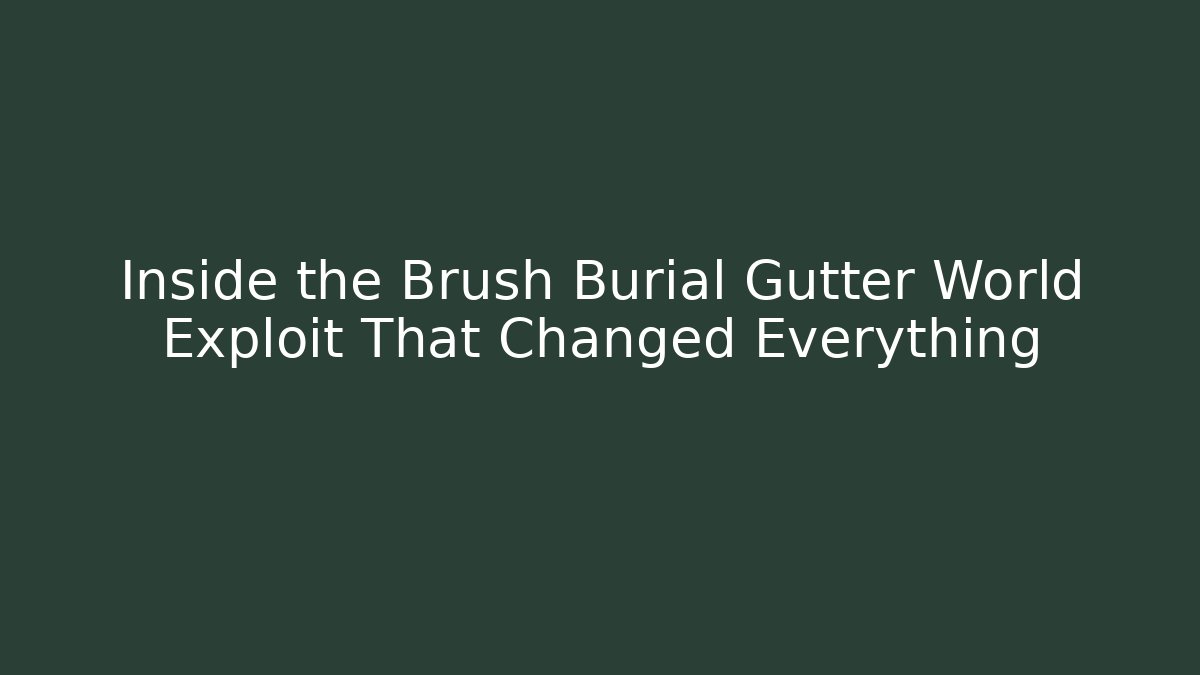 Inside the Brush Burial Gutter World Exploit That Changed Everything