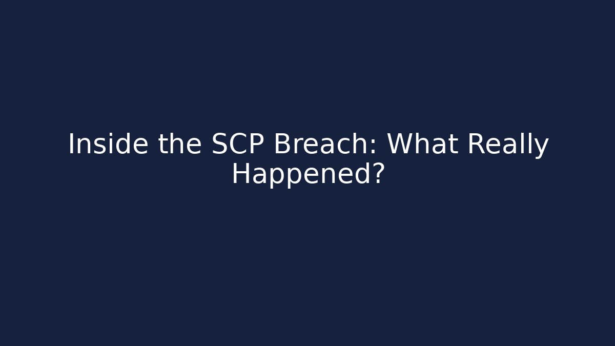 Inside the SCP Breach: What Really Happened?