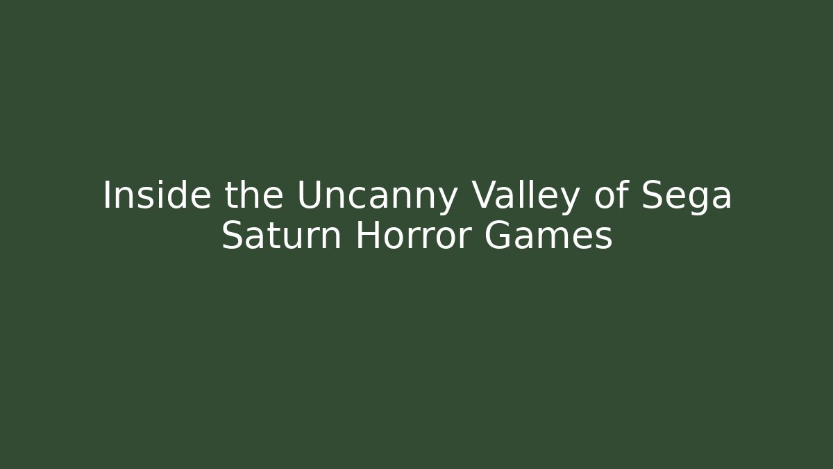 Inside the Uncanny Valley of Sega Saturn Horror Games - The Family Holidays