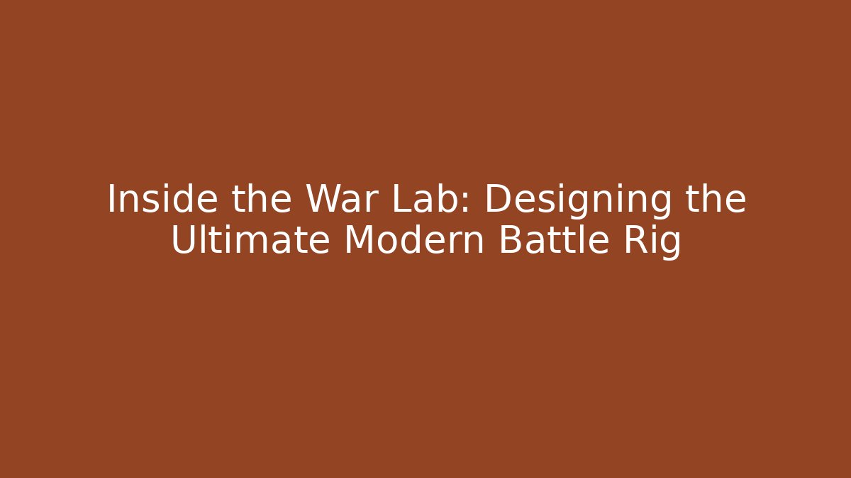 Inside the War Lab: Designing the Ultimate Modern Battle Rig