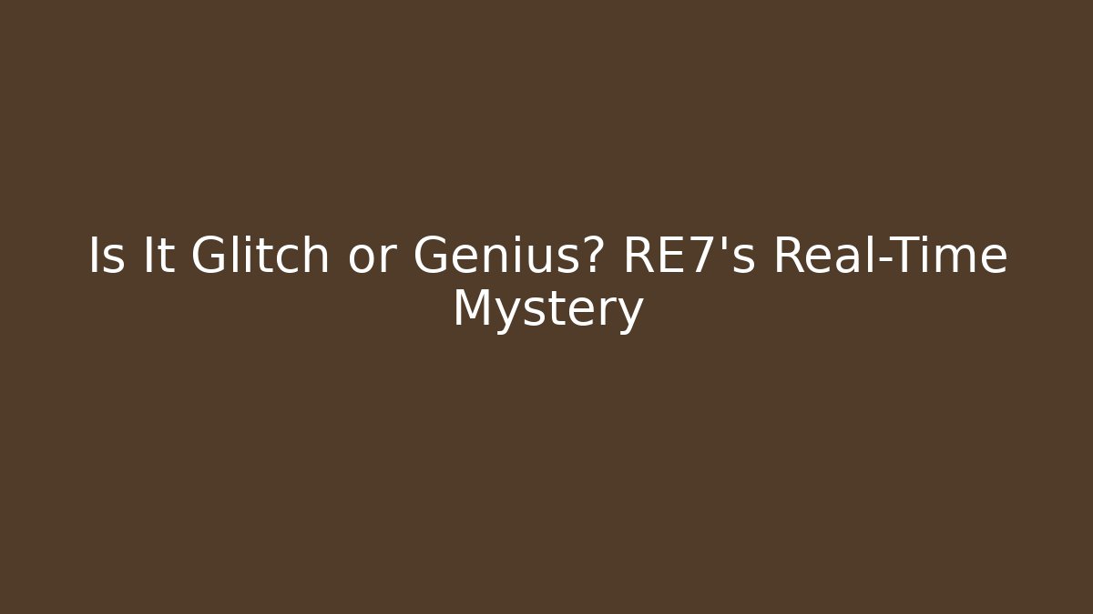 Is It Glitch or Genius? RE7's Real-Time Mystery - The Family Holidays