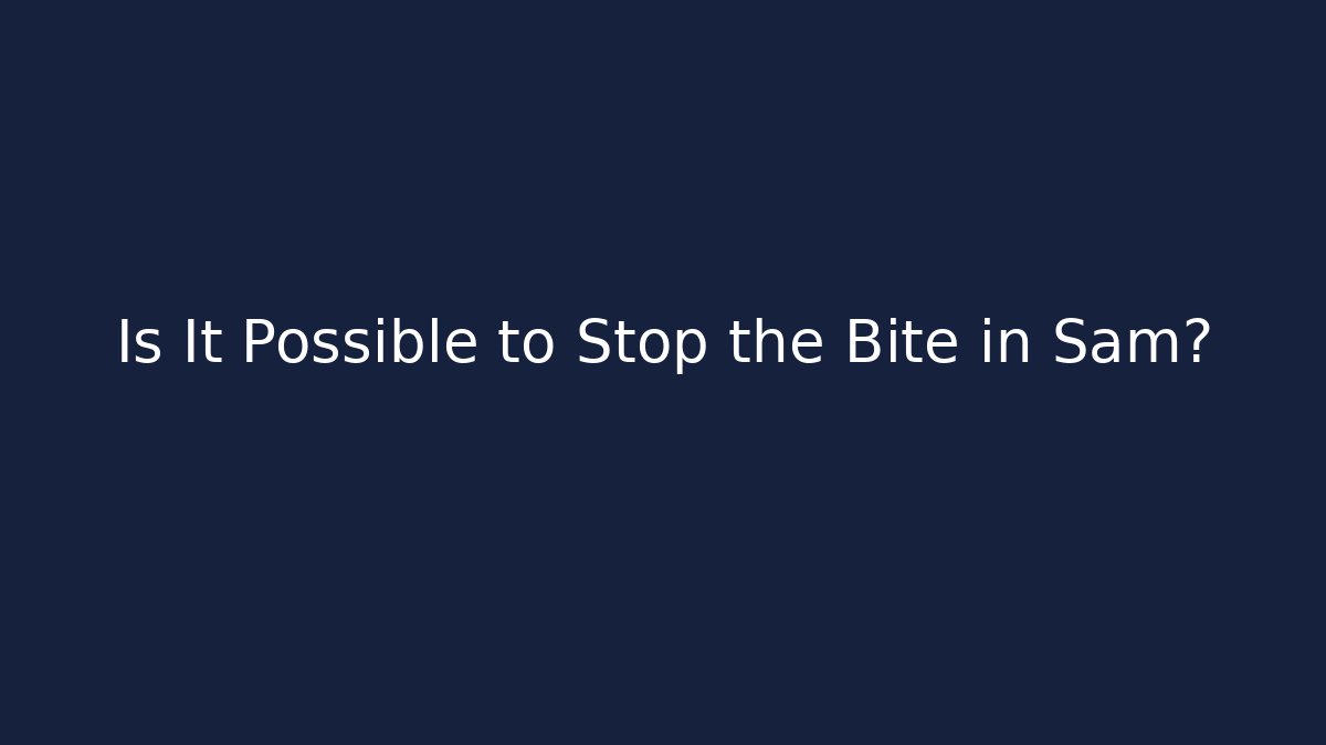 Is It Possible to Stop the Bite in Sam? - The Family Holidays