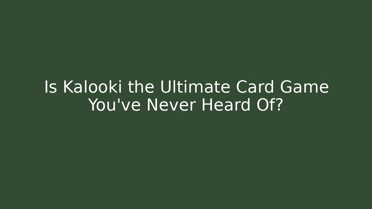 Is Kalooki the Ultimate Card Game You’ve Never Heard Of?