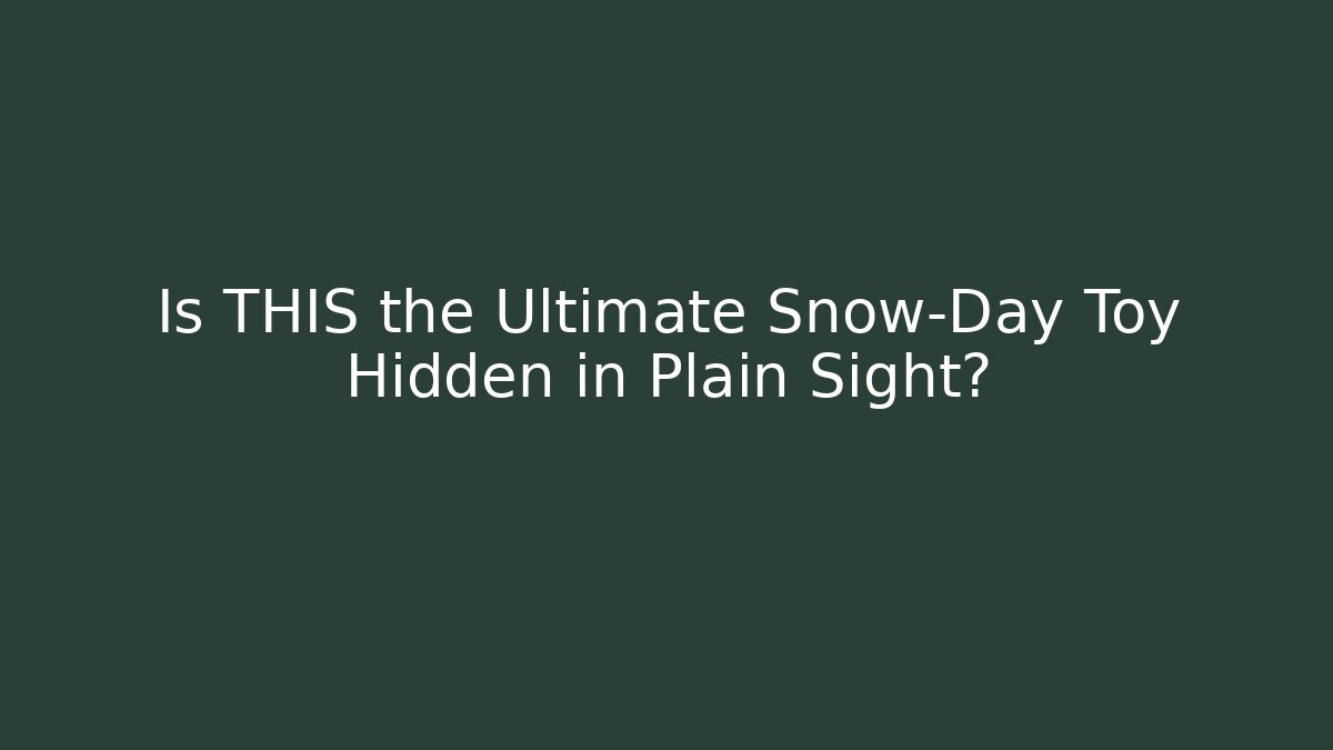Is THIS the Ultimate Snow-Day Toy Hidden in Plain Sight? - The Family Holidays
