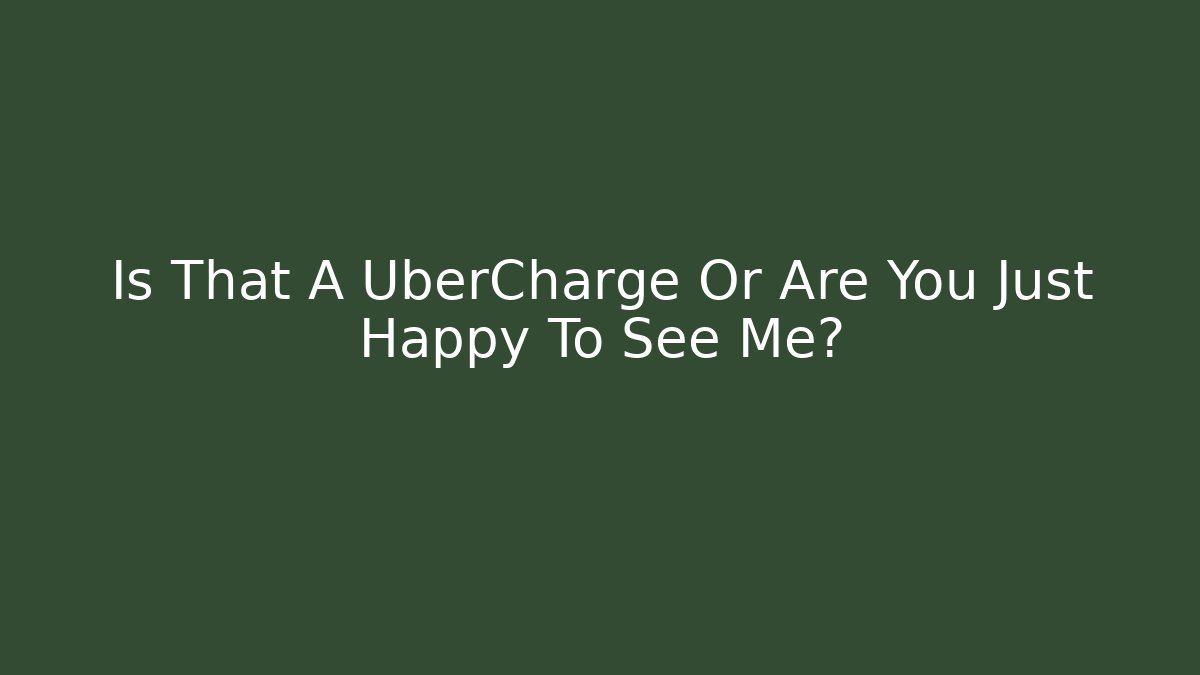 Is That A UberCharge Or Are You Just Happy To See Me? - The Family Holidays