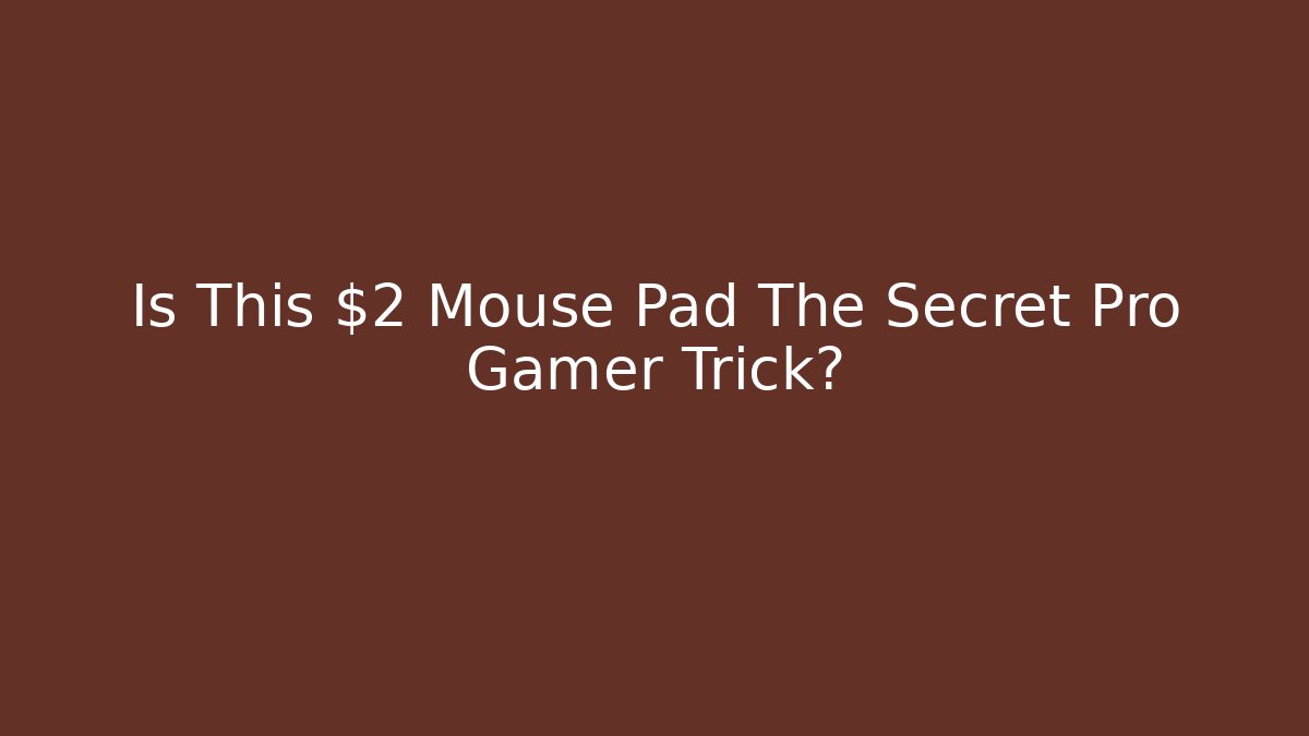 Is This $2 Mouse Pad The Secret Pro Gamer Trick? - The Family Holidays