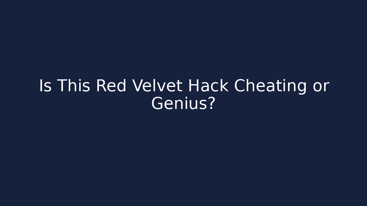 Is This Red Velvet Hack Cheating or Genius? - The Family Holidays