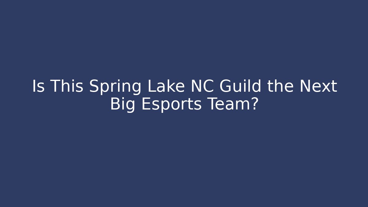 Is This Spring Lake NC Guild the Next Big Esports Team?
