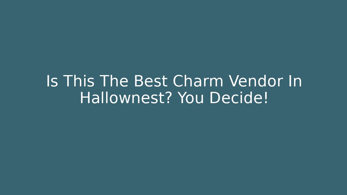 Is This The Best Charm Vendor In Hallownest? You Decide!