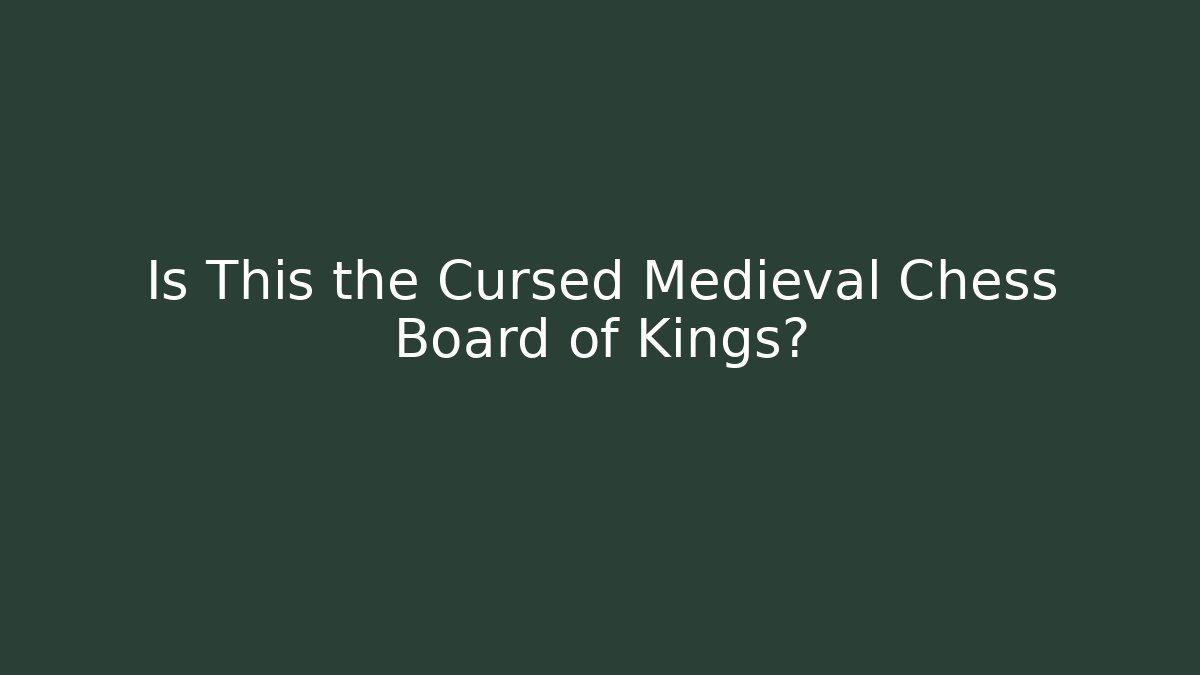 Is This the Cursed Medieval Chess Board of Kings?