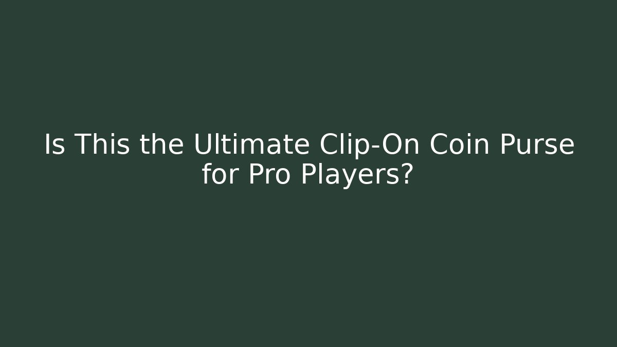 Is This the Ultimate Clip-On Coin Purse for Pro Players?