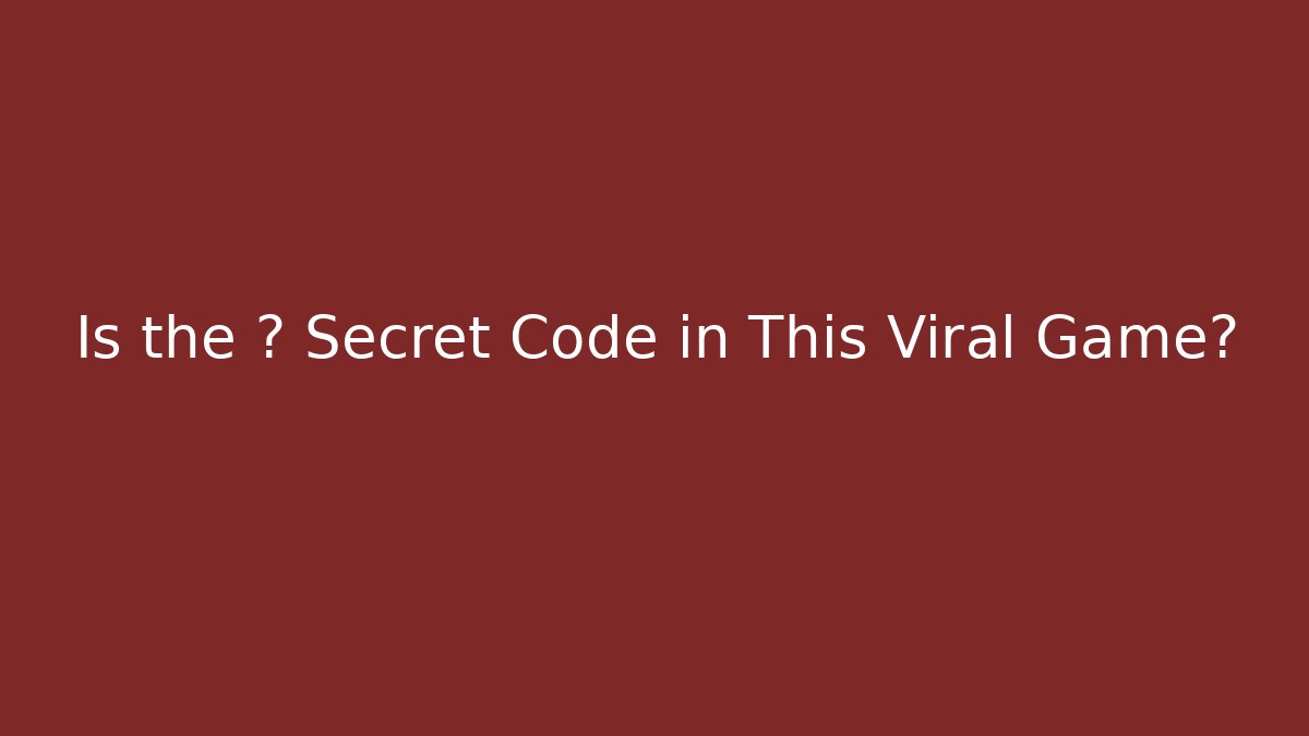 Is the 🥞 Secret Code in This Viral Game?