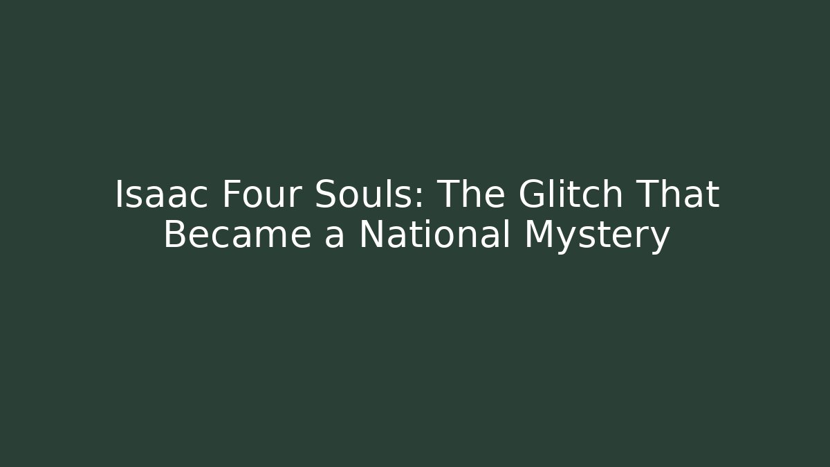 Isaac Four Souls: The Glitch That Became a National Mystery