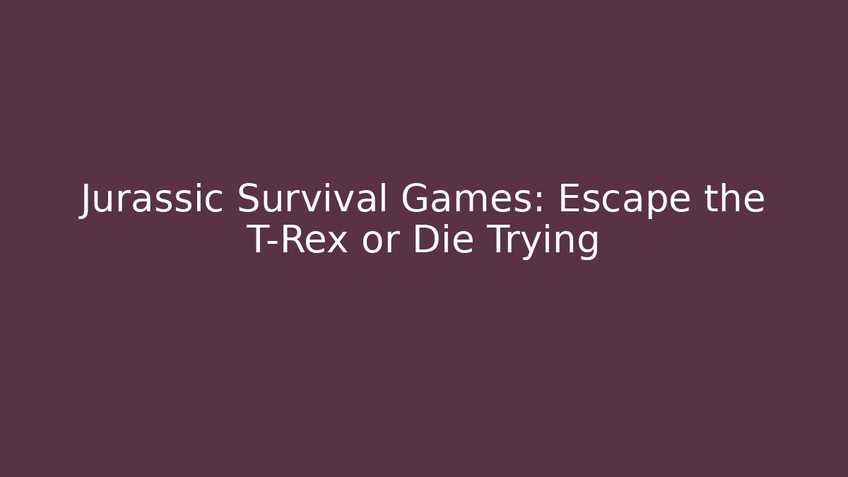 Jurassic Survival Games: Escape the T-Rex or Die Trying