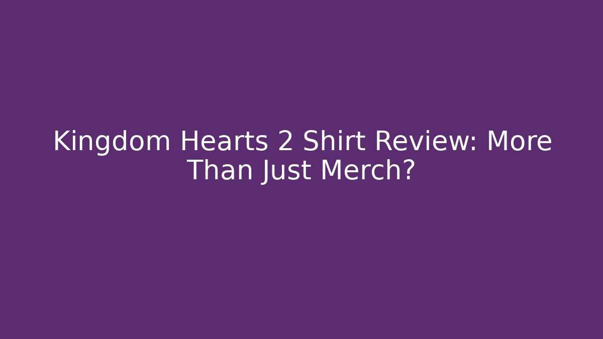 Kingdom Hearts 2 Shirt Review: More Than Just Merch?