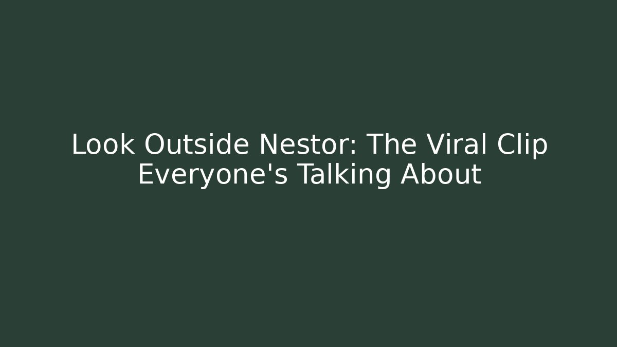 Look Outside Nestor: The Viral Clip Everyone's Talking About