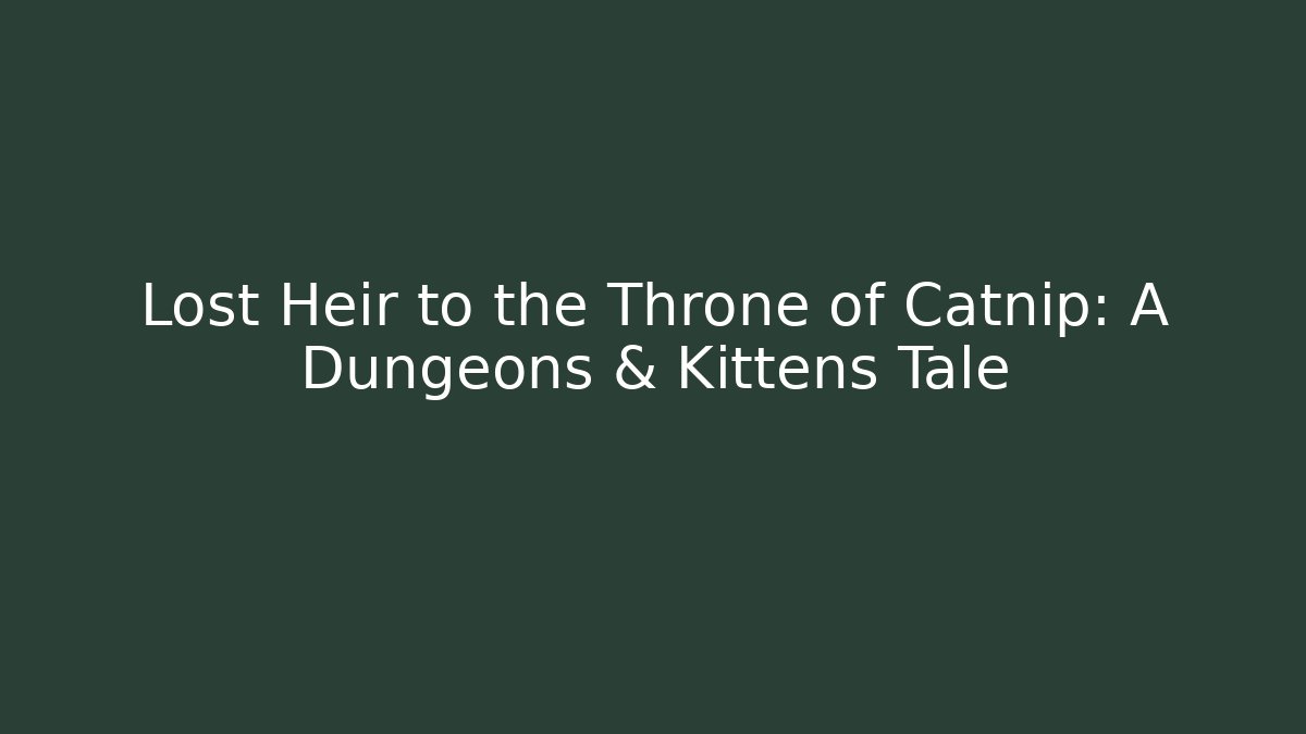 Lost Heir to the Throne of Catnip: A Dungeons & Kittens Tale