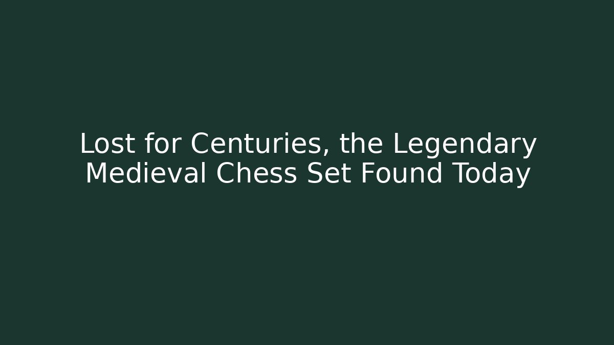 Lost for Centuries, the Legendary Medieval Chess Set Found Today