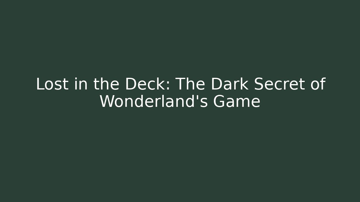 Lost in the Deck: The Dark Secret of Wonderland's Game